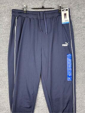 Puma Women's L Tricot Jogger Pants Blue Elastic Waistband New With Tags